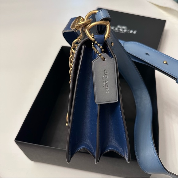 NWT Coach Beat Shoulder Bag Azure Colorblock in gift box with dust bag - Picture 9 of 11